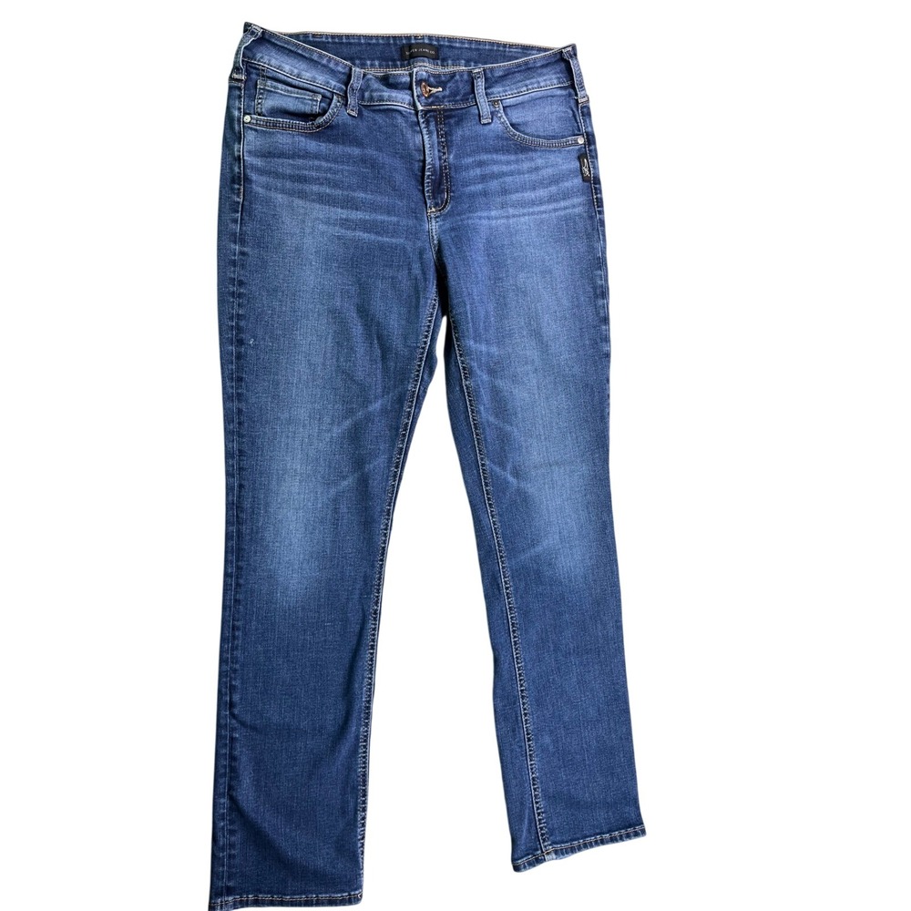 Silver Jeans Co Avery Straight Leg Jeans Women's Size 34 Medium Wash Stretch